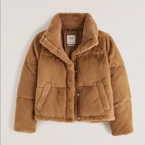 Abercrombie & Fitch Faux Fur Mini Puffer